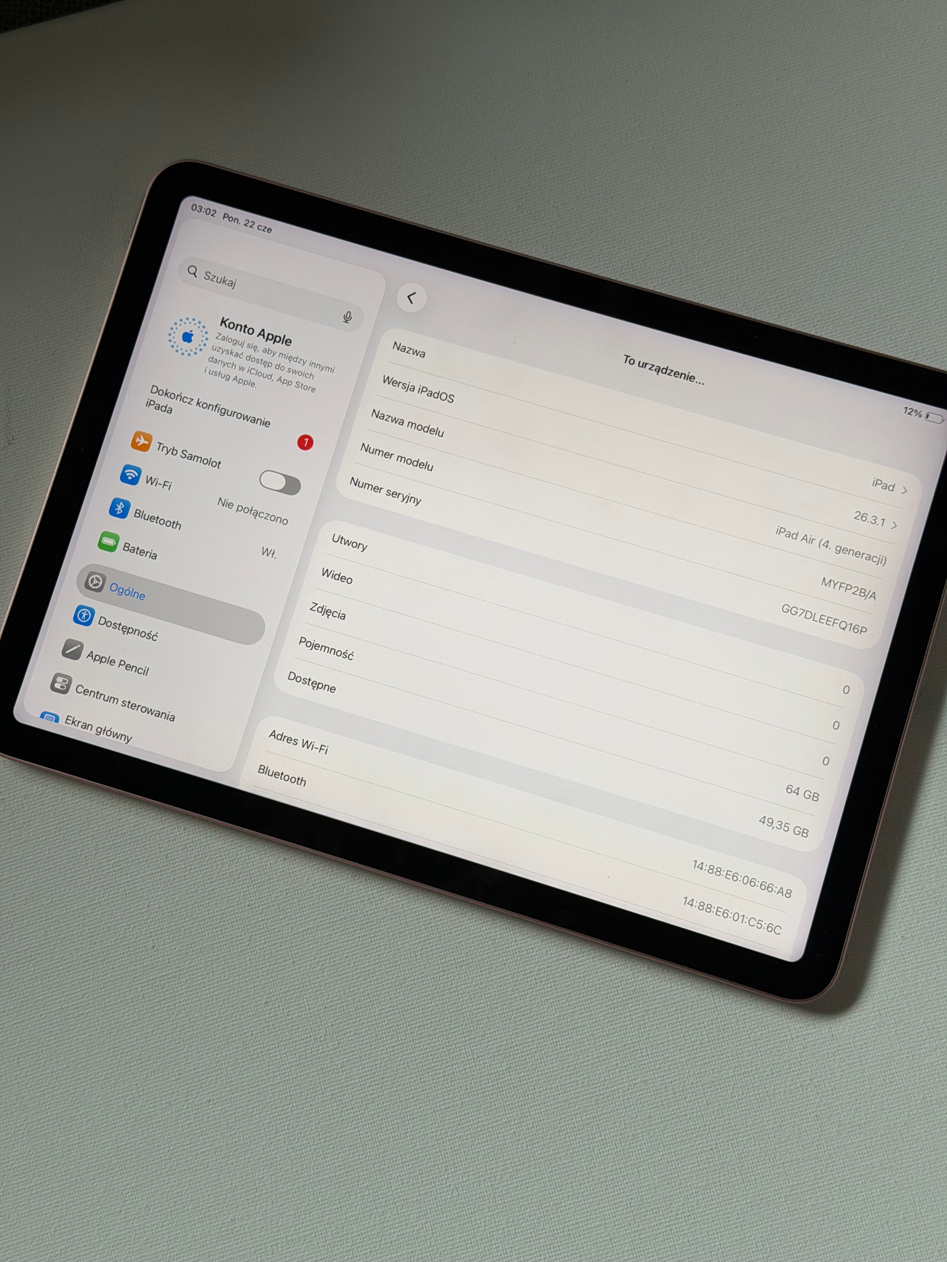 iPad Air 4 gen. RÓŻOWY