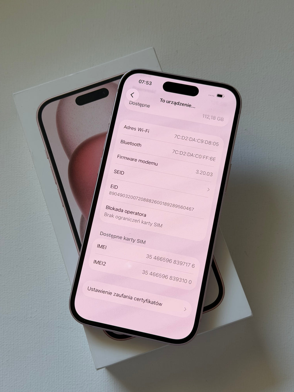 iPhone 15, 100%, 128GB