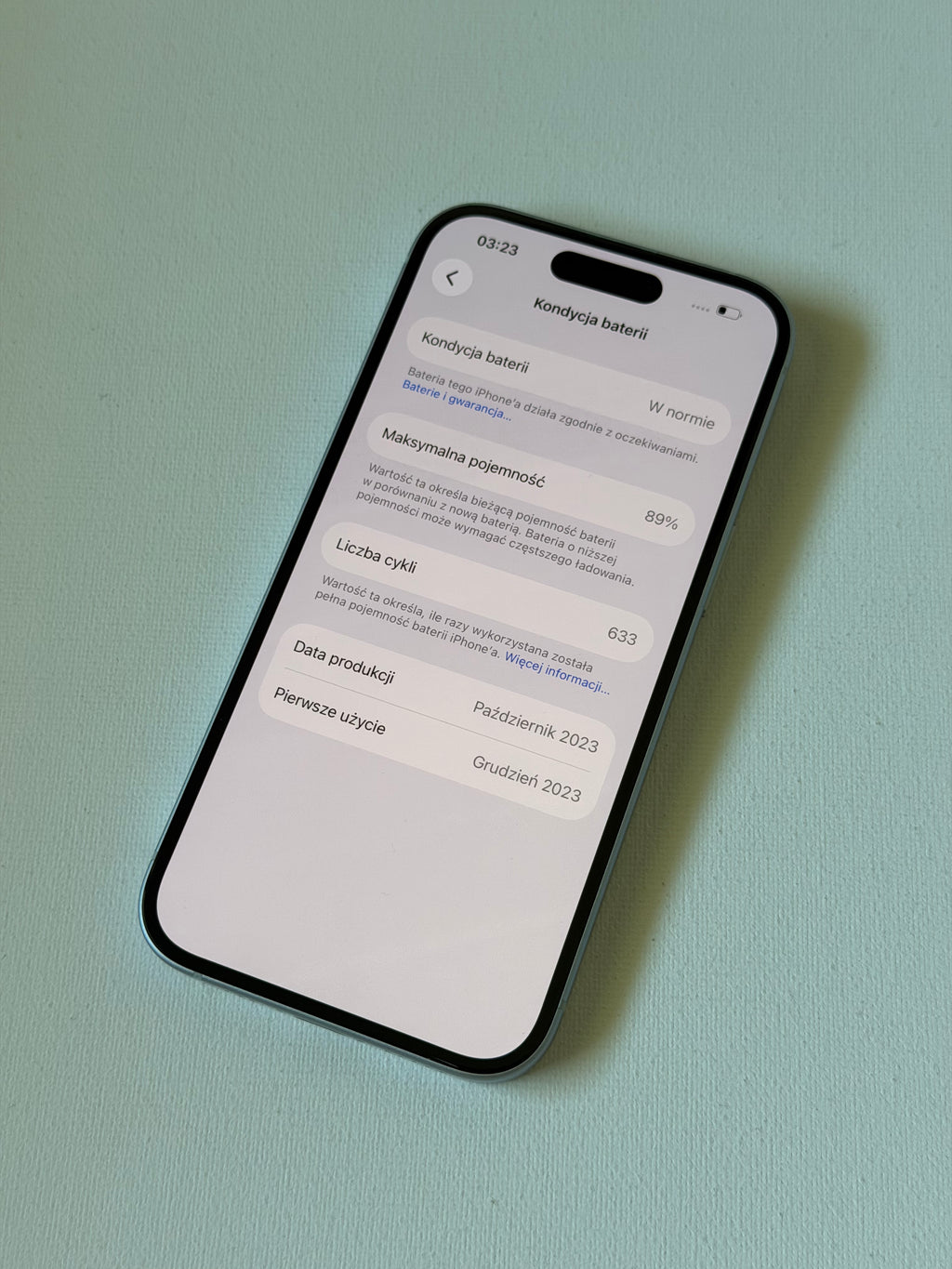iPhone 15, 89%, IDEALNY