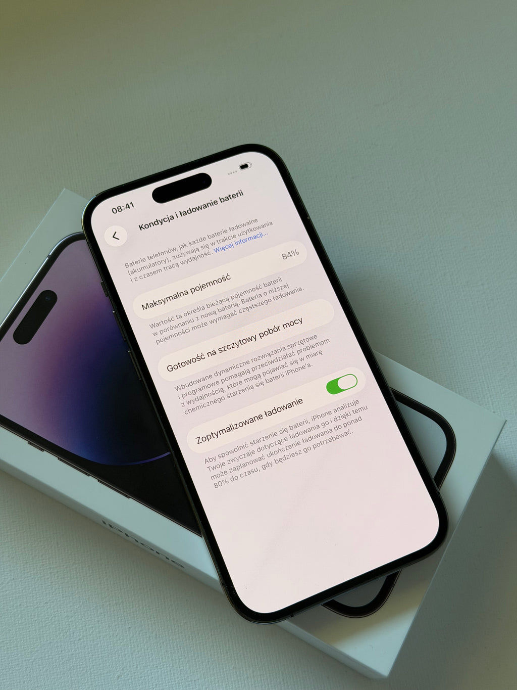 iPhone 14 Pro, 84%, 128GB