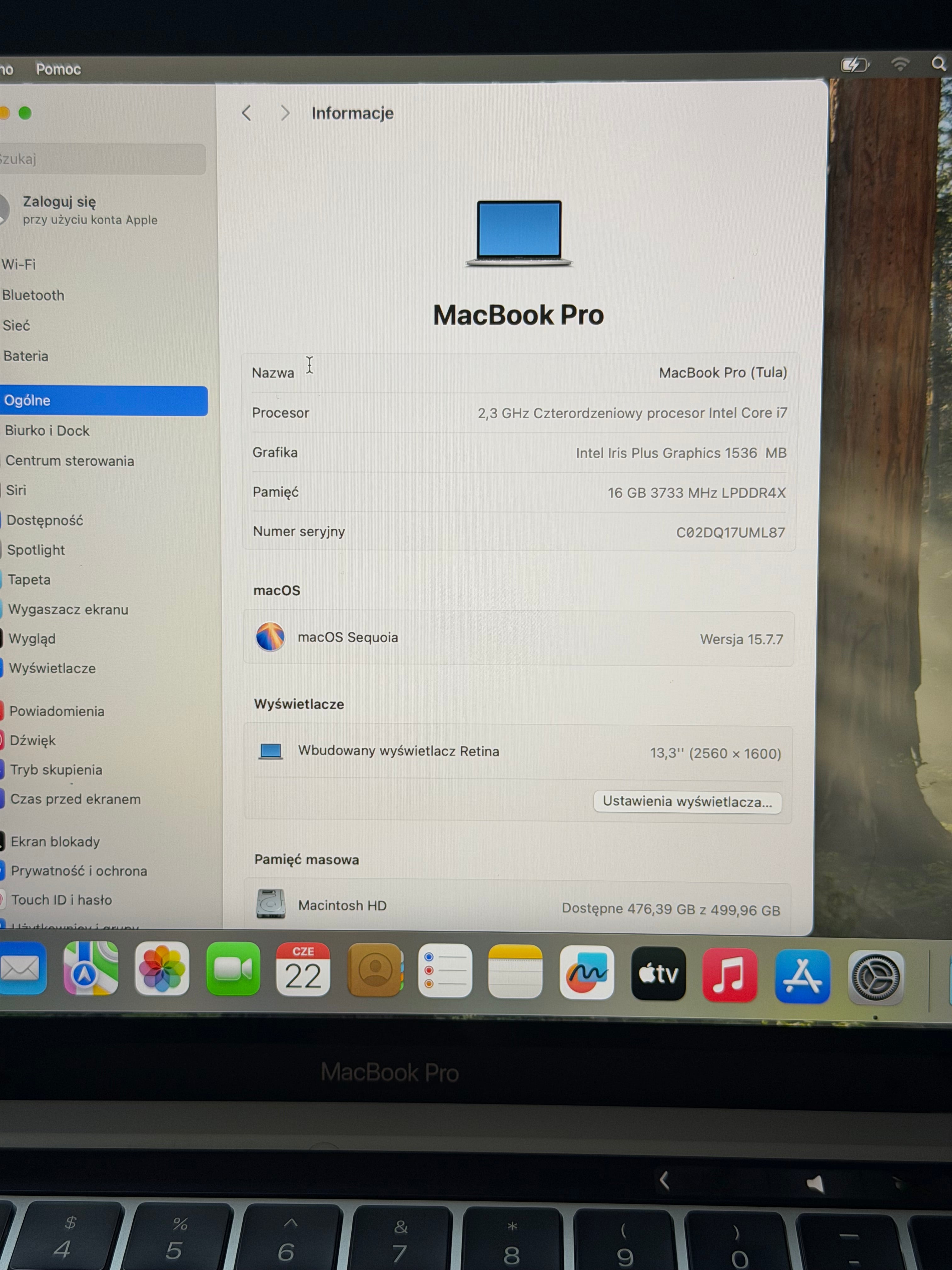 MacBook Pro i7 16GB RAM 500GB SSD Touch Bar Retina